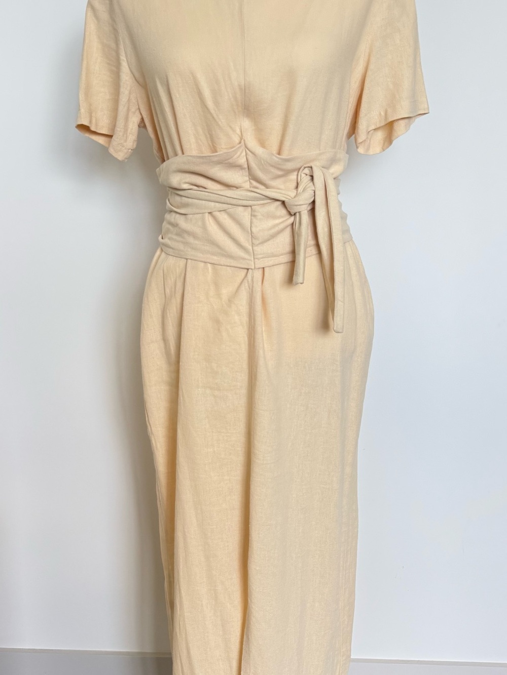 Rita Row Linen Blend Wide-Leg Jumpsuit Size M